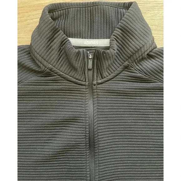 Adidas Golf Essential Women's Ribbed Jacket Textured Black Long Sleeve Sz L - Picture 4 of 11